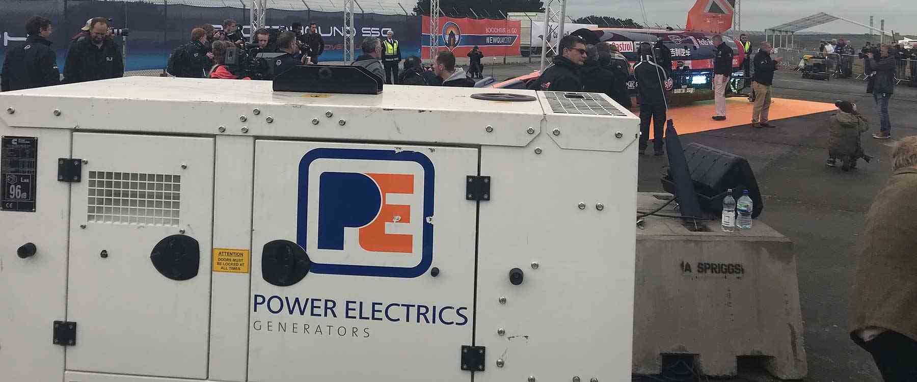 Power Electrics generator in front of the Bloodhound event)