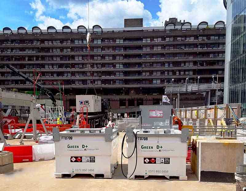 Two generators in front of 21 Moorfields